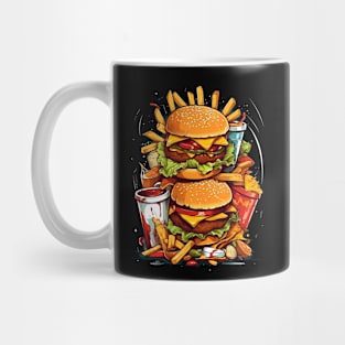 Fast food burger cheeseburger fries graffiti urban art Mug